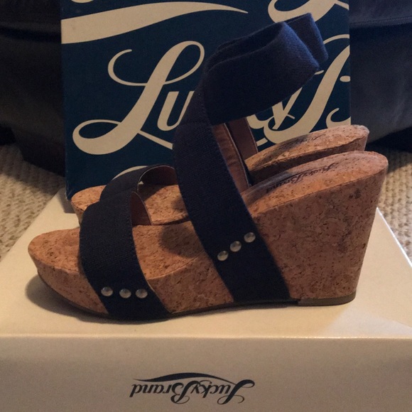 Lucky Brand Shoes - Lucky Brand Navy Blue Wedges